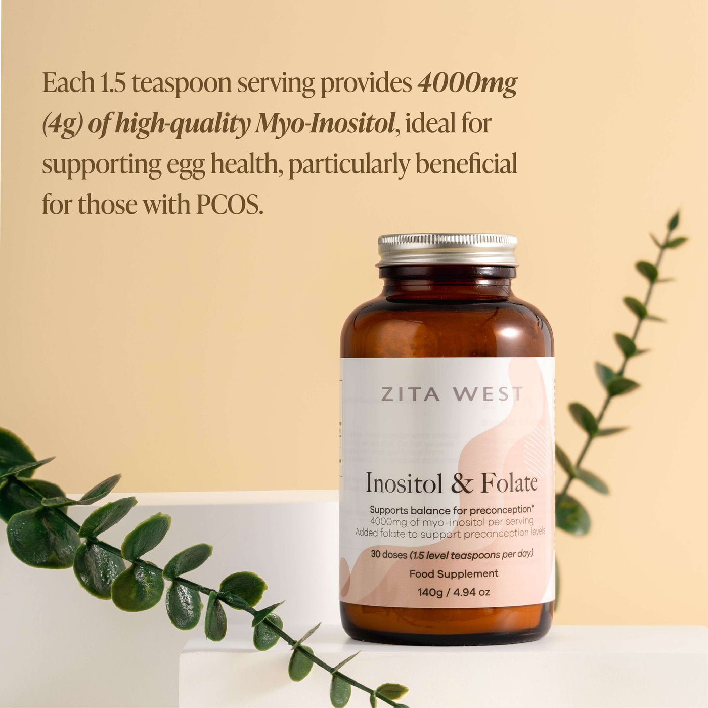 Inositol and Folate Supplement - Support for Hormonal Balance, Egg Quality and Sperm Health