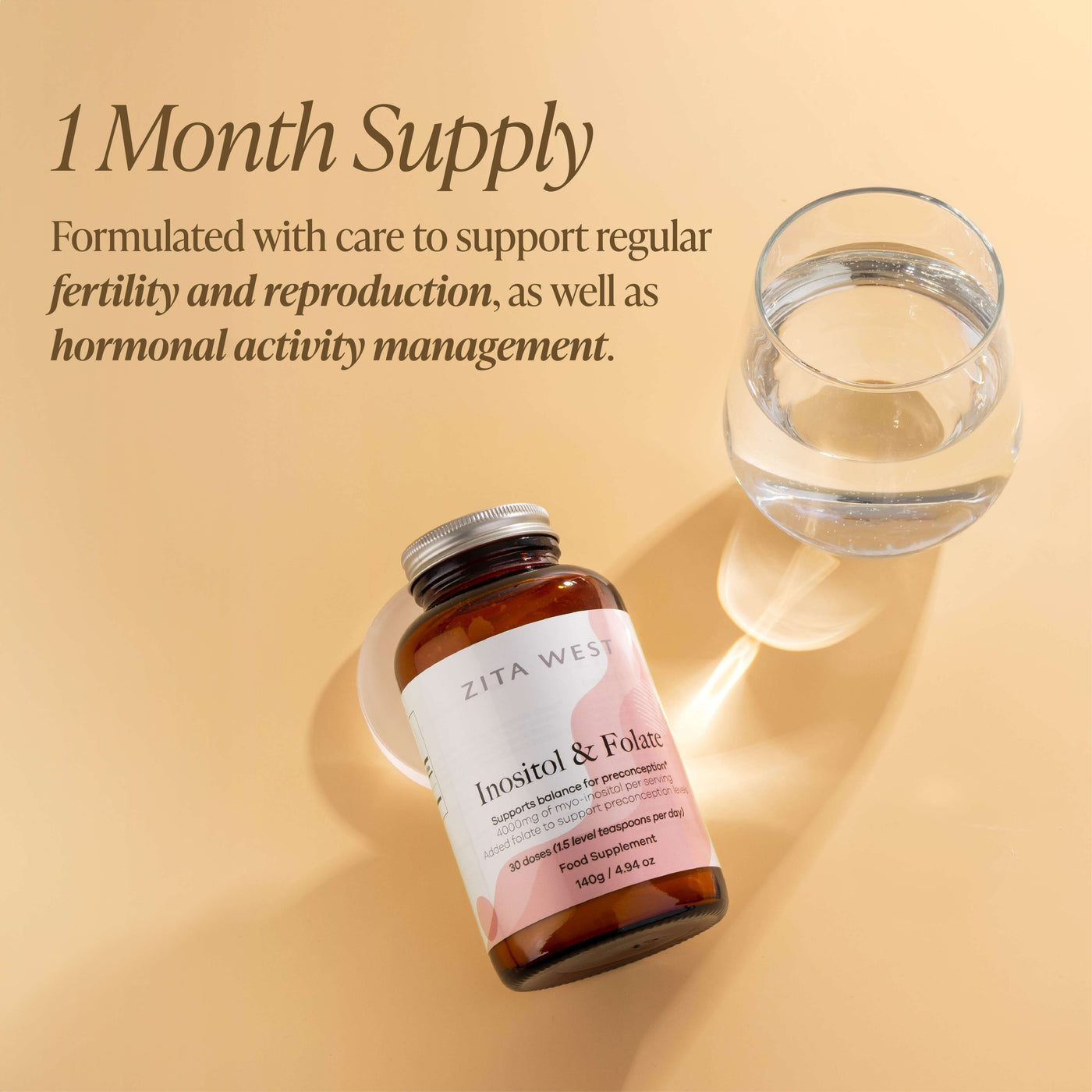 Inositol and Folate Supplement - Support for Hormonal Balance, Egg Quality and Sperm Health