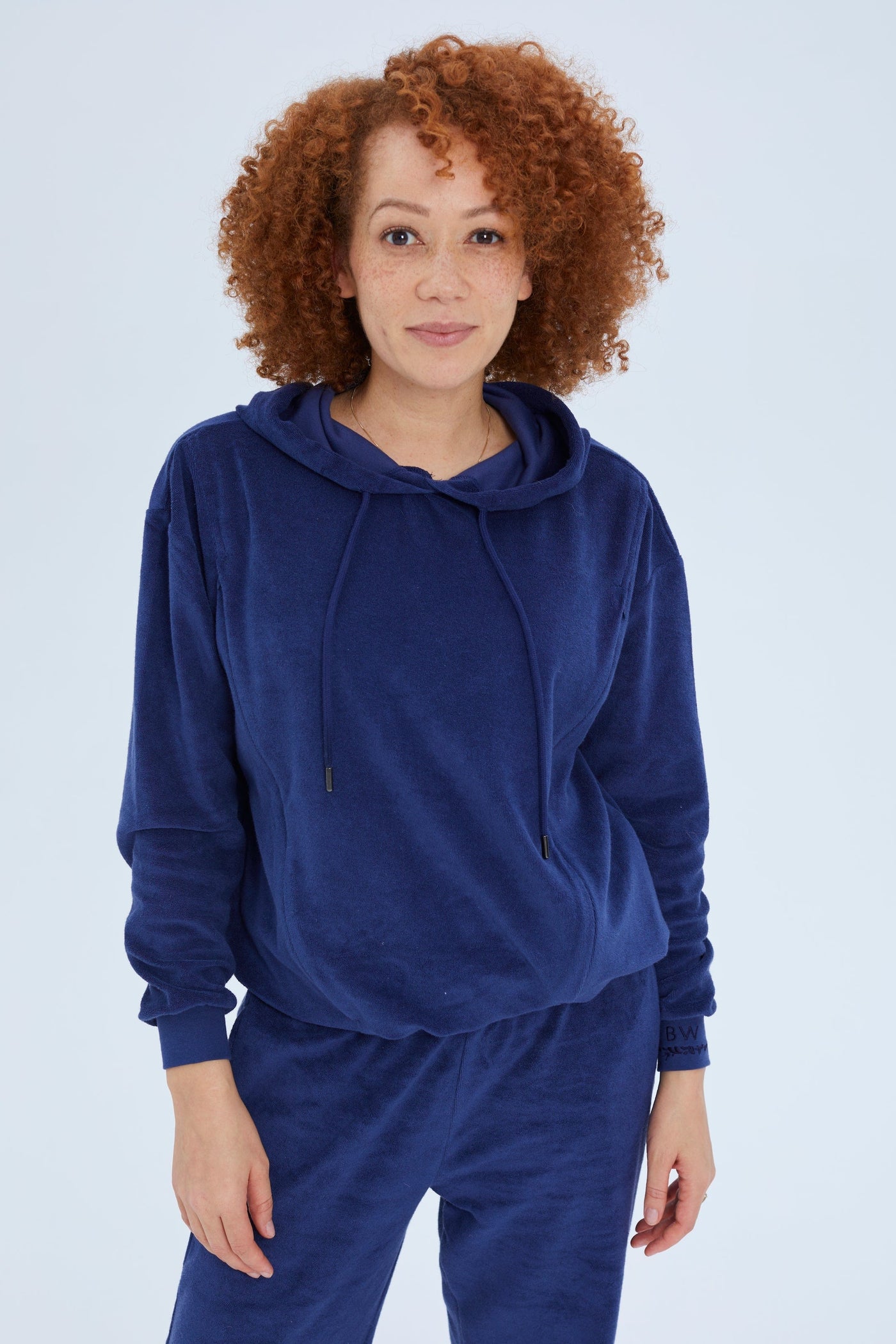 Zita West Baba West Navy Organic Cotton Towelling Postnatal Two-piece