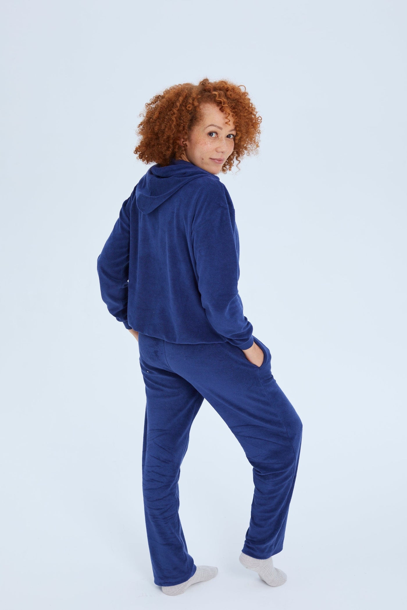 Zita West Baba West Navy Organic Cotton Towelling Postnatal Two-piece