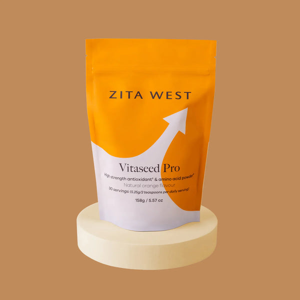 Zita West Vitaseed Pro pouch on a white background