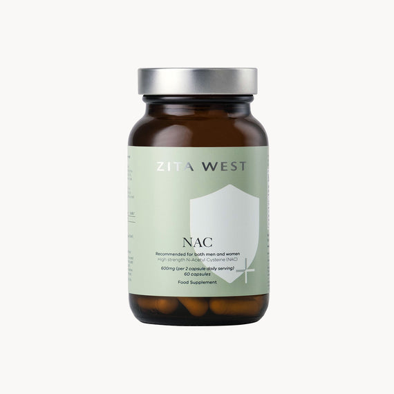Zita West NAC supplement bottle on a white background