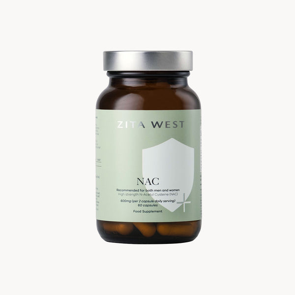 Zita West NAC supplement bottle on a white background