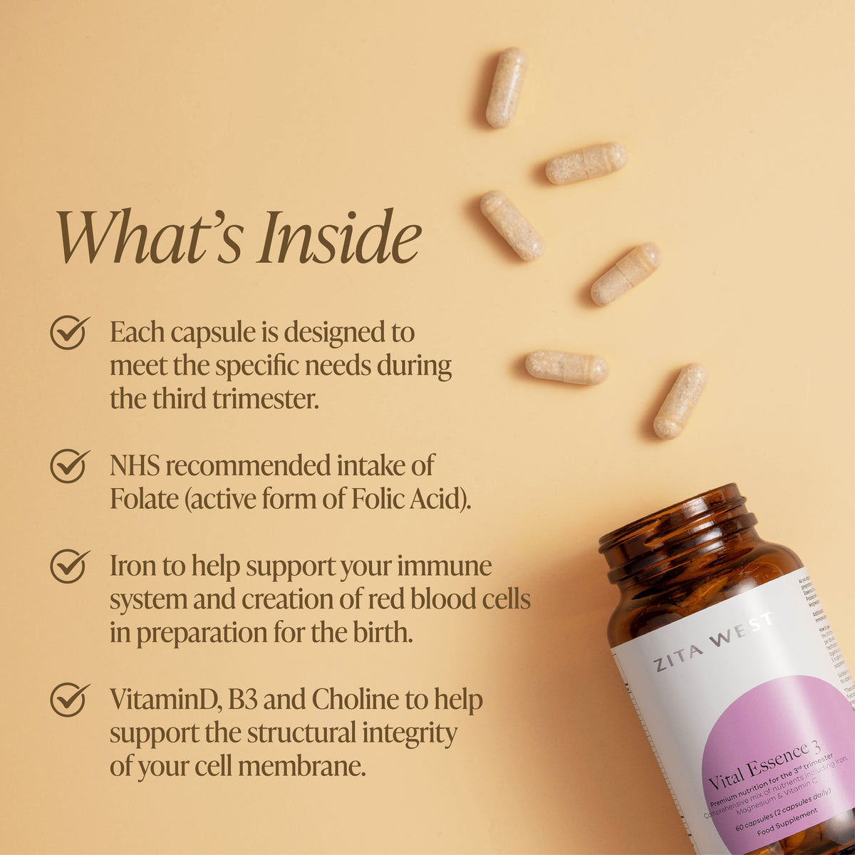 An open bottle of Zita West Vital Essence 3 on a yellow background