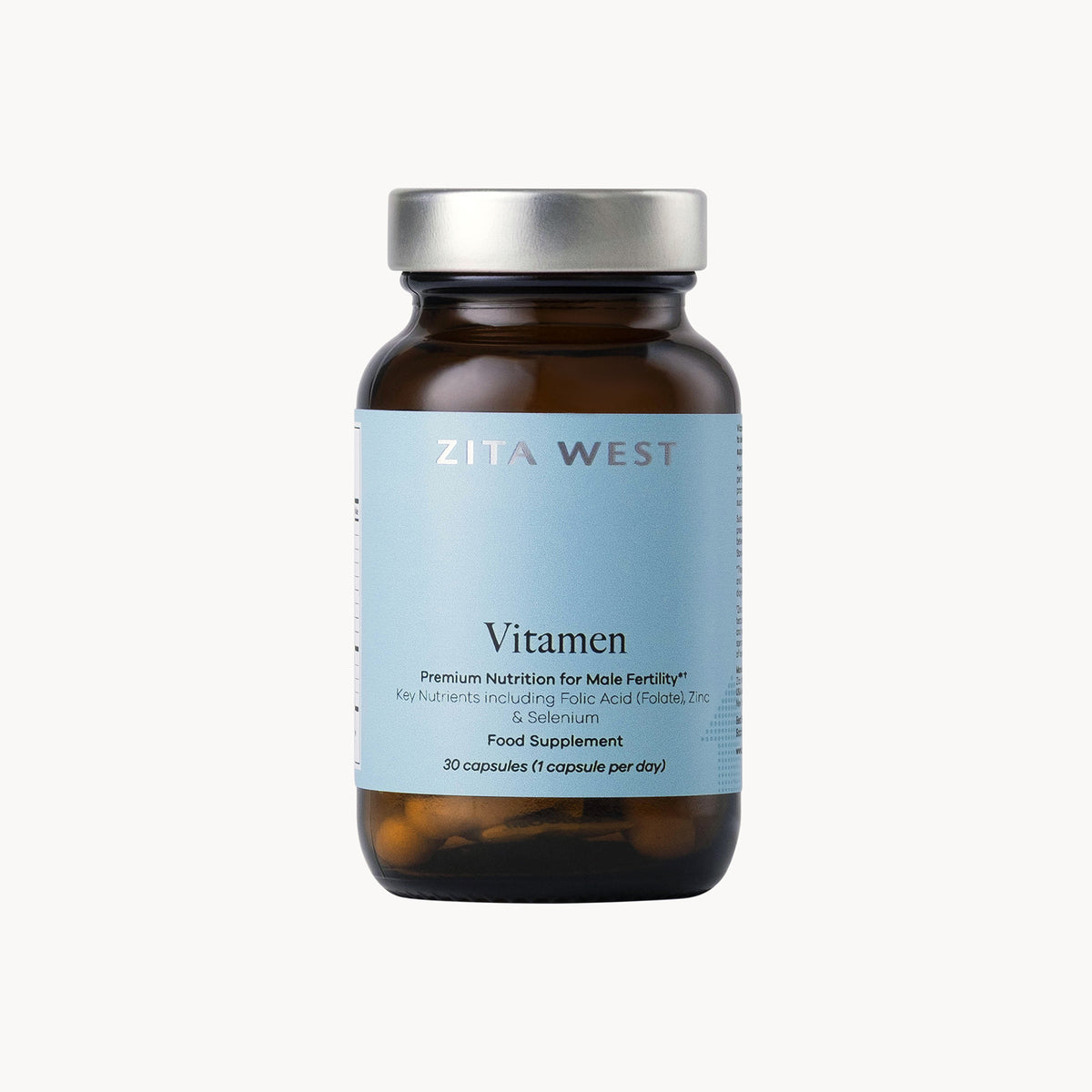 Zita West Vitamen supplement bottle on a white background