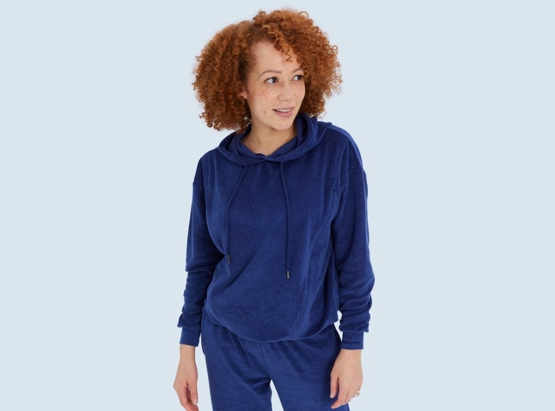 Zita West Baba West Navy Organic Cotton Towelling Postnatal Two-piece